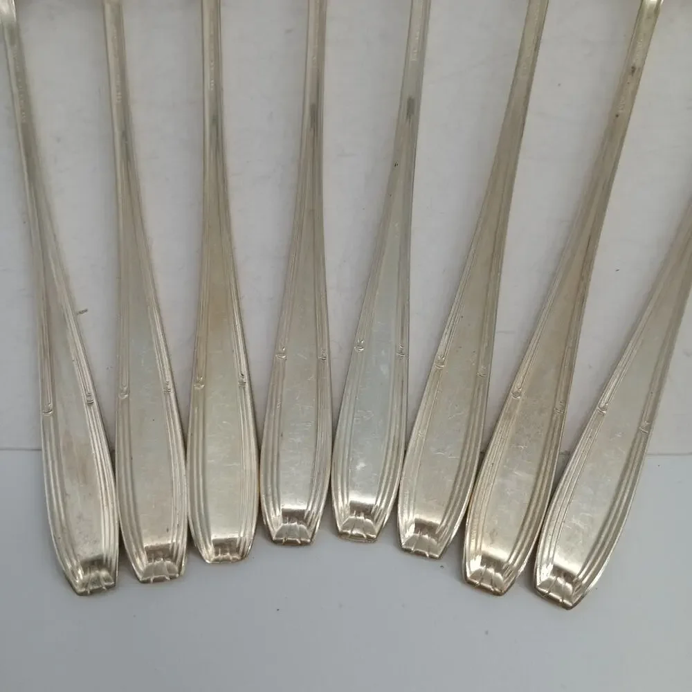 8X LHTsp Harmony House Wallace Serenade Silverplate Long Handled Tea Spoons Vtg